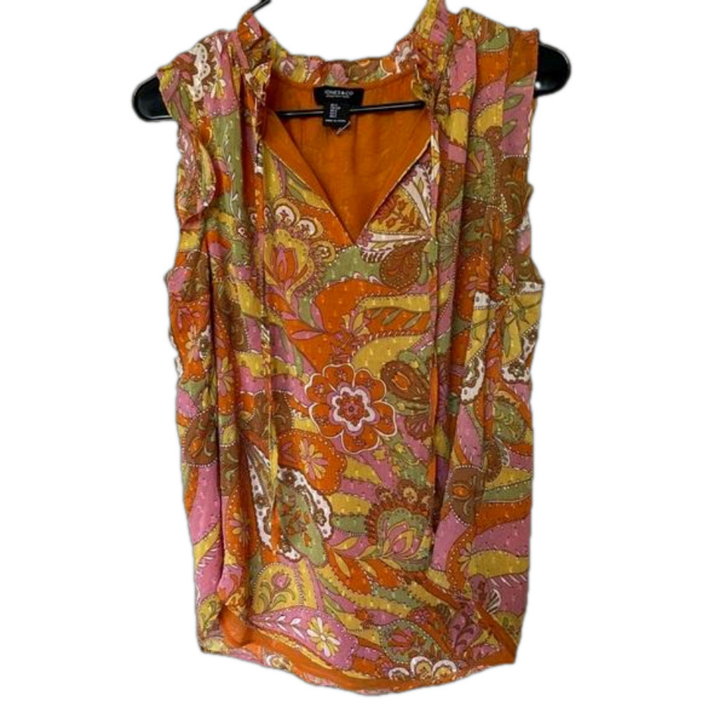 Jones New York Sleeveless Paisley Blouse